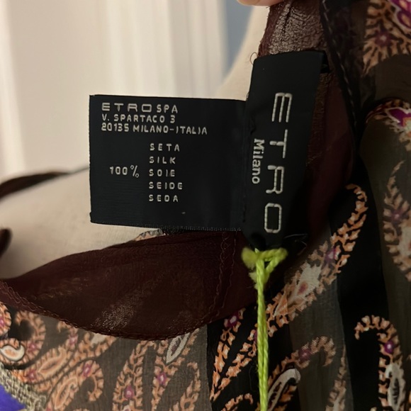 Etro Milano 100% Italian Silk Tunic Blouse - Picture 10 of 10